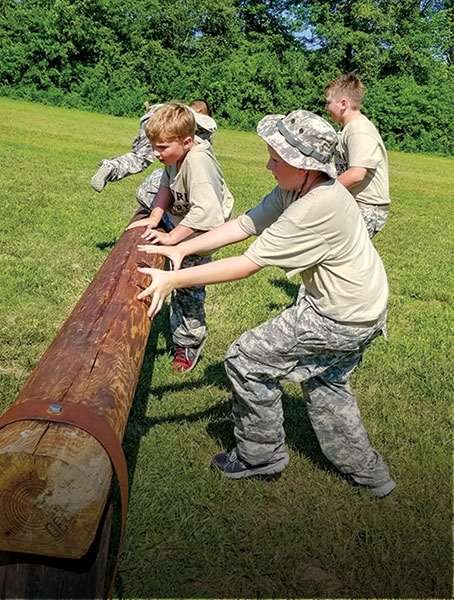 Children running the obstacle course