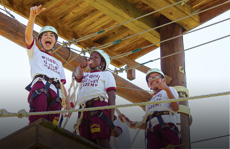 Children on the high ropes